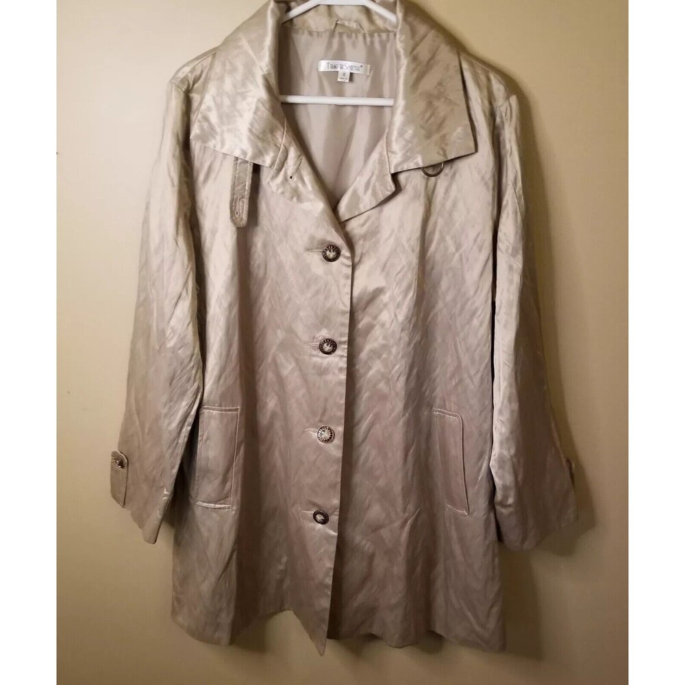 Trench Jacket Raincoat Crinkle GOLD SIZE 1X TRAVELSMITH